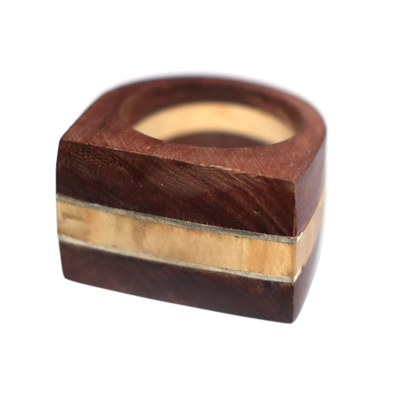 Anillo de luma, laurel e hilos de plata