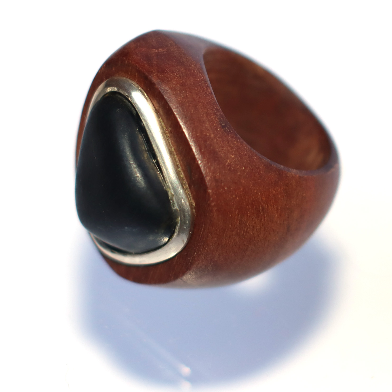Anillo de luma, piedra del lago General Carrera y plata 950 - Imagen 2