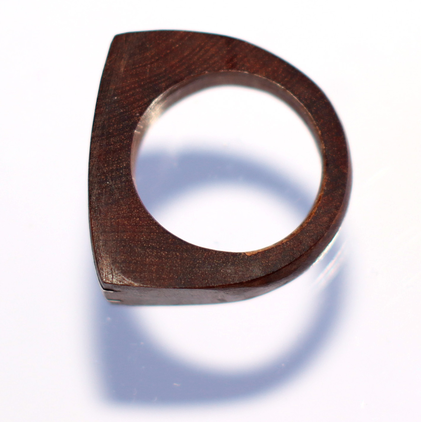 Anillo de coihue e hilos de plata 950